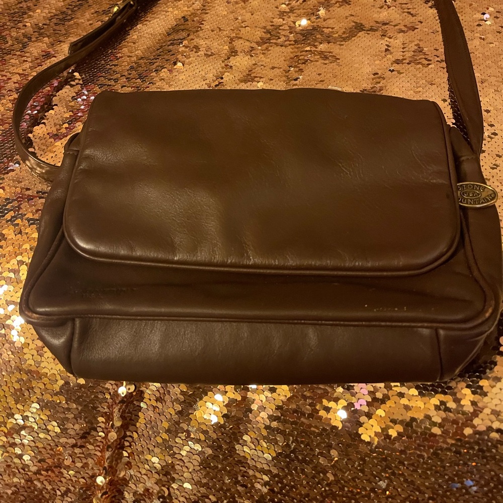 Stone Mountain Dark Brown Leather shoulder bag